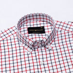 Kaish Red And Black Check Button Down Cotton Shirt - John Ellies