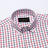 Kaish Red And Black Check Button Down Cotton Shirt - John Ellies