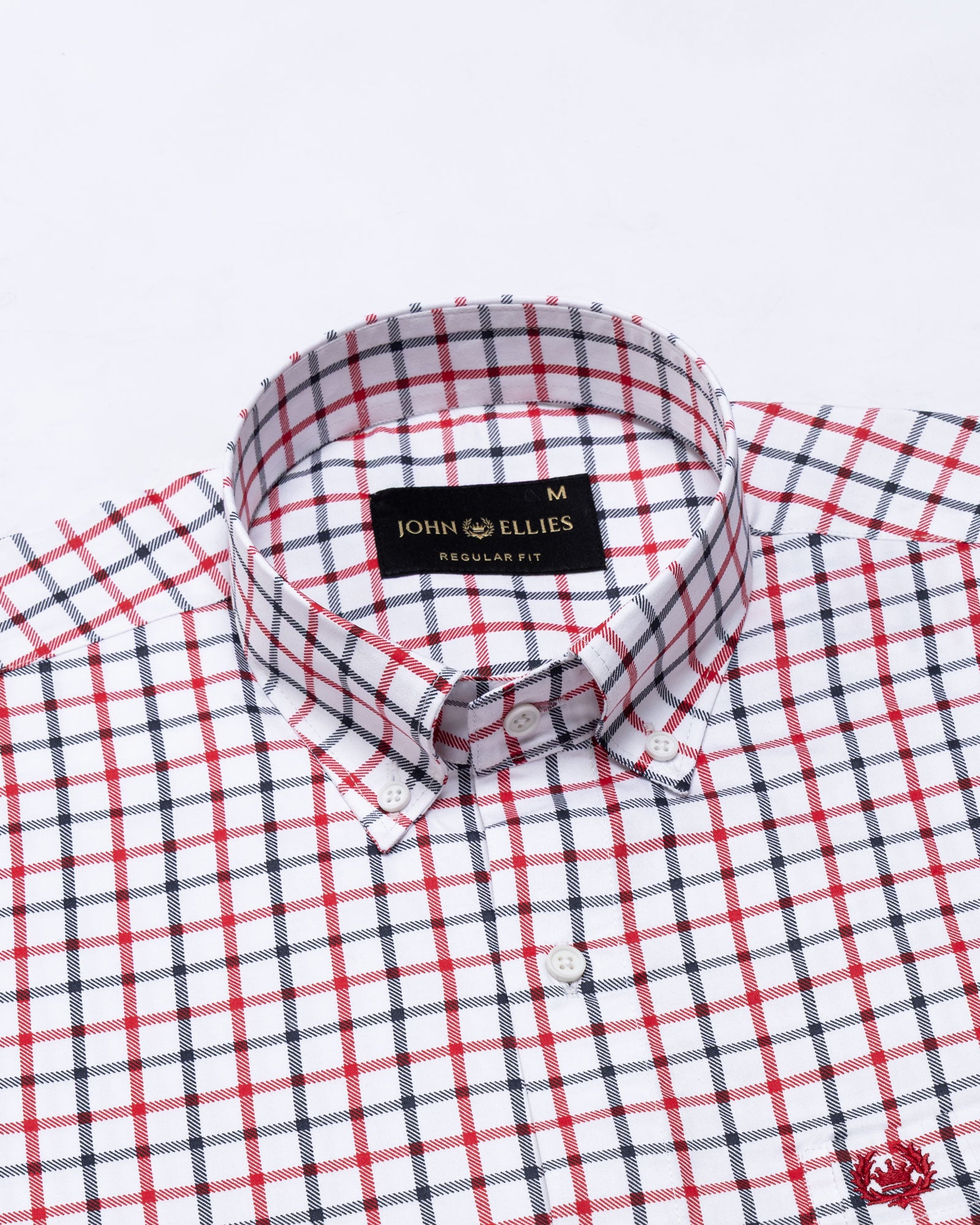 Kaish Red And Black Check Button Down Cotton Shirt - John Ellies