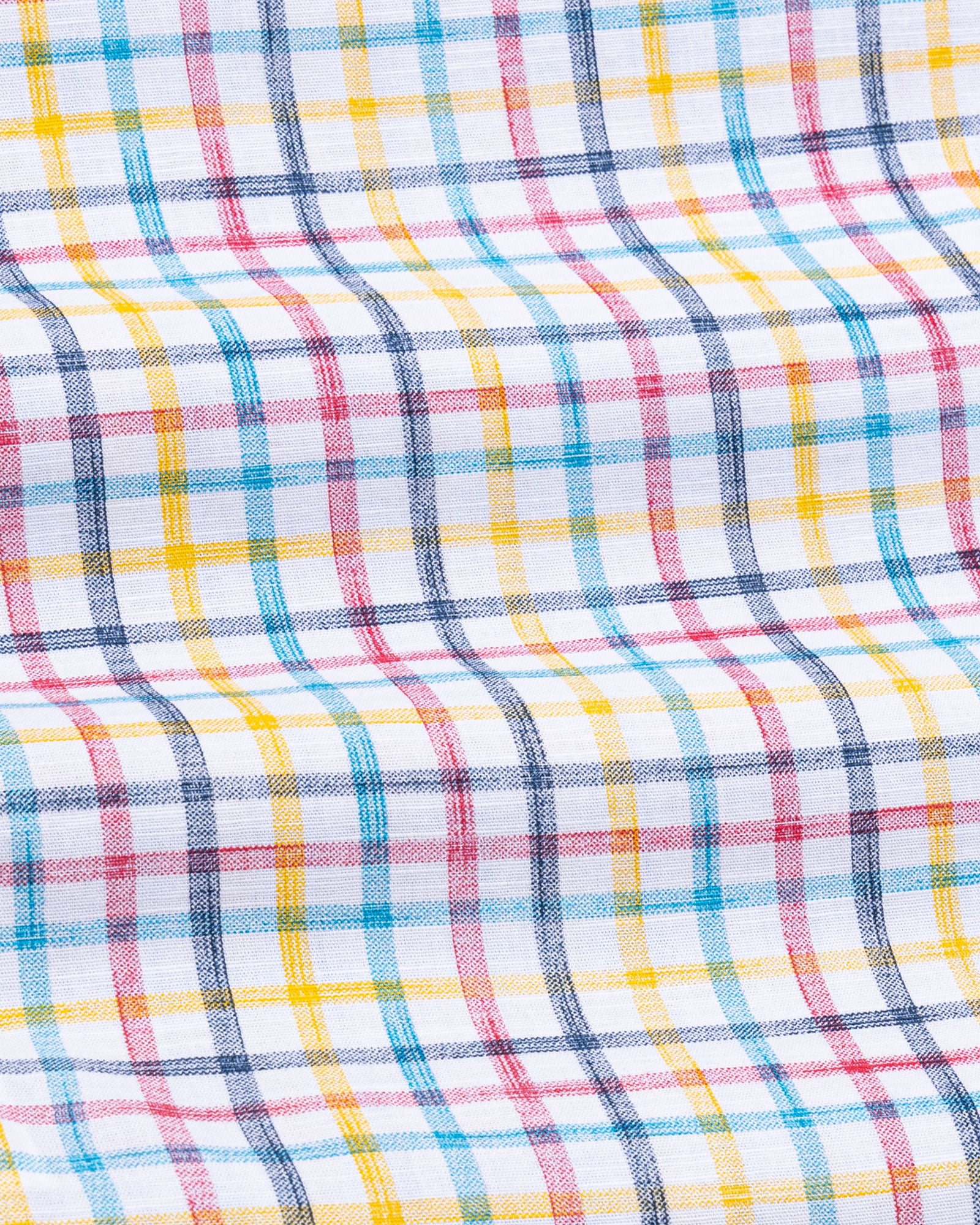 Kaish Multicolor Check Button Down Linen Shirt - John Ellies
