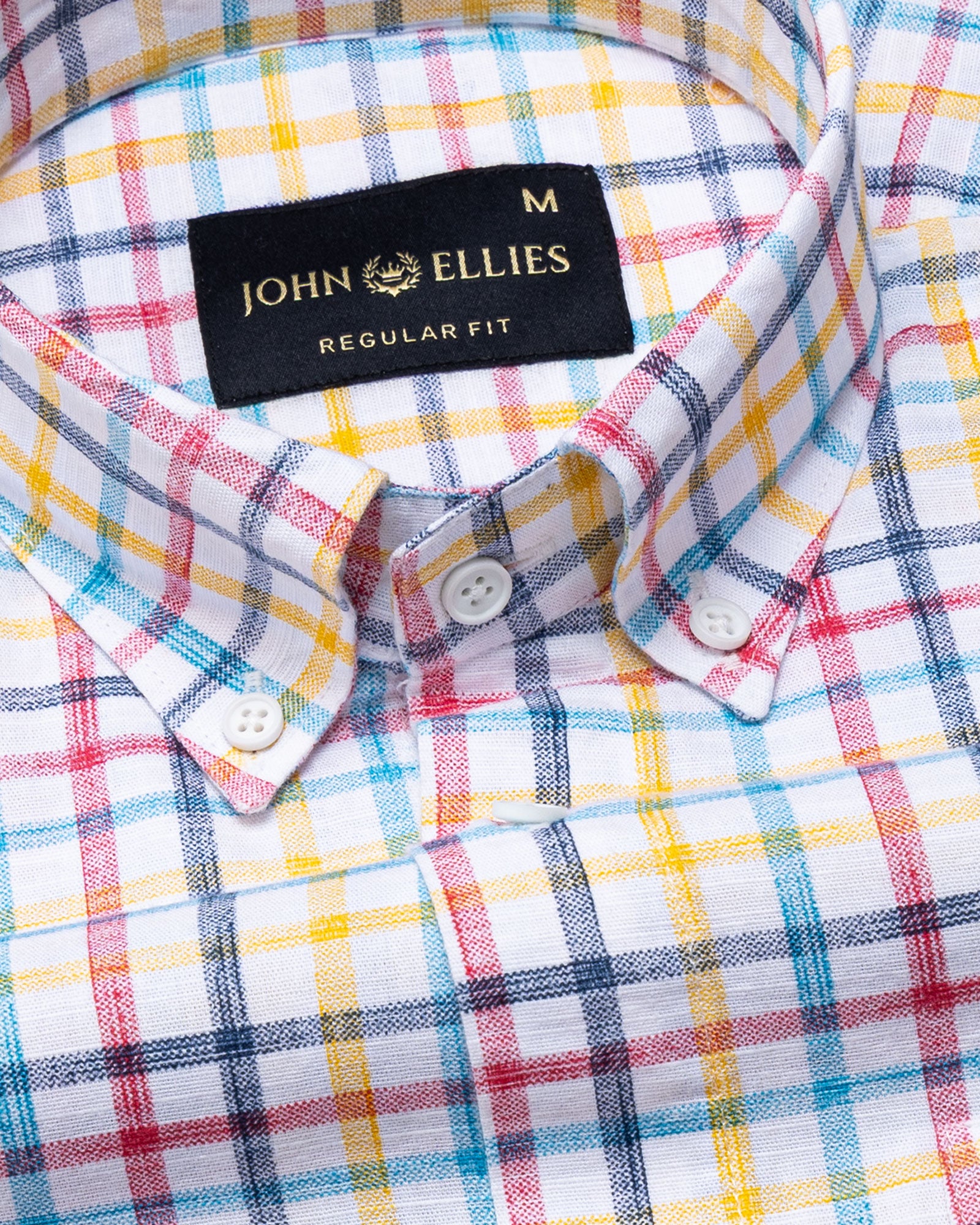 Kaish Multicolor Check Button Down Linen Shirt - John Ellies
