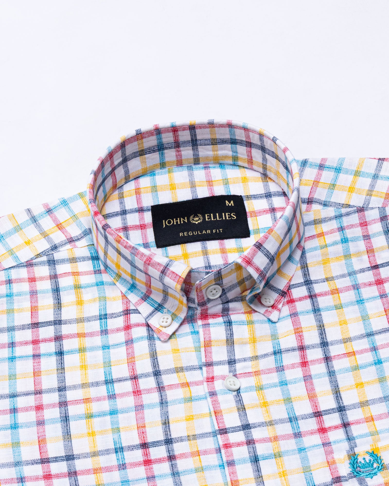 Kaish Multicolor Check Button Down Linen Shirt - John Ellies