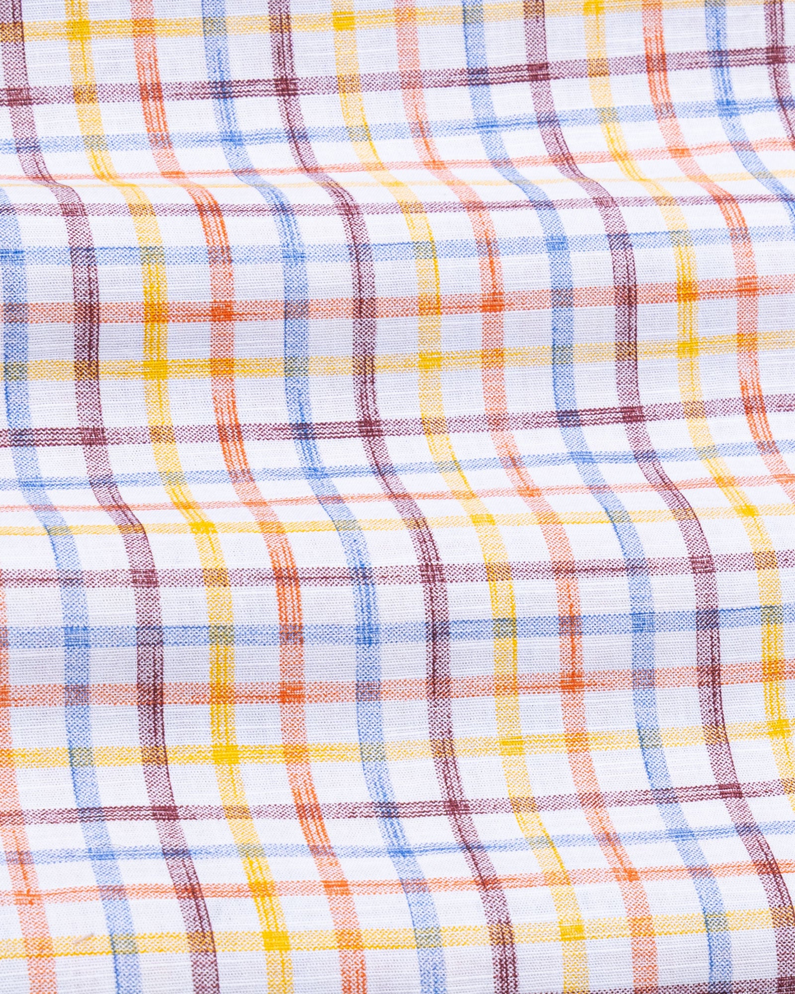 Kaish Mixcolor Check Button Down Linen Shirt - John Ellies