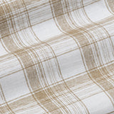 Kaish Coffee Check Button Down Linen Shirt - John Ellies