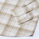 Kaish Coffee Check Button Down Linen Shirt - John Ellies