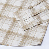 Kaish Coffee Check Button Down Linen Shirt - John Ellies