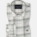 Kaish Green Check Button Down Linen Shirt - John Ellies
