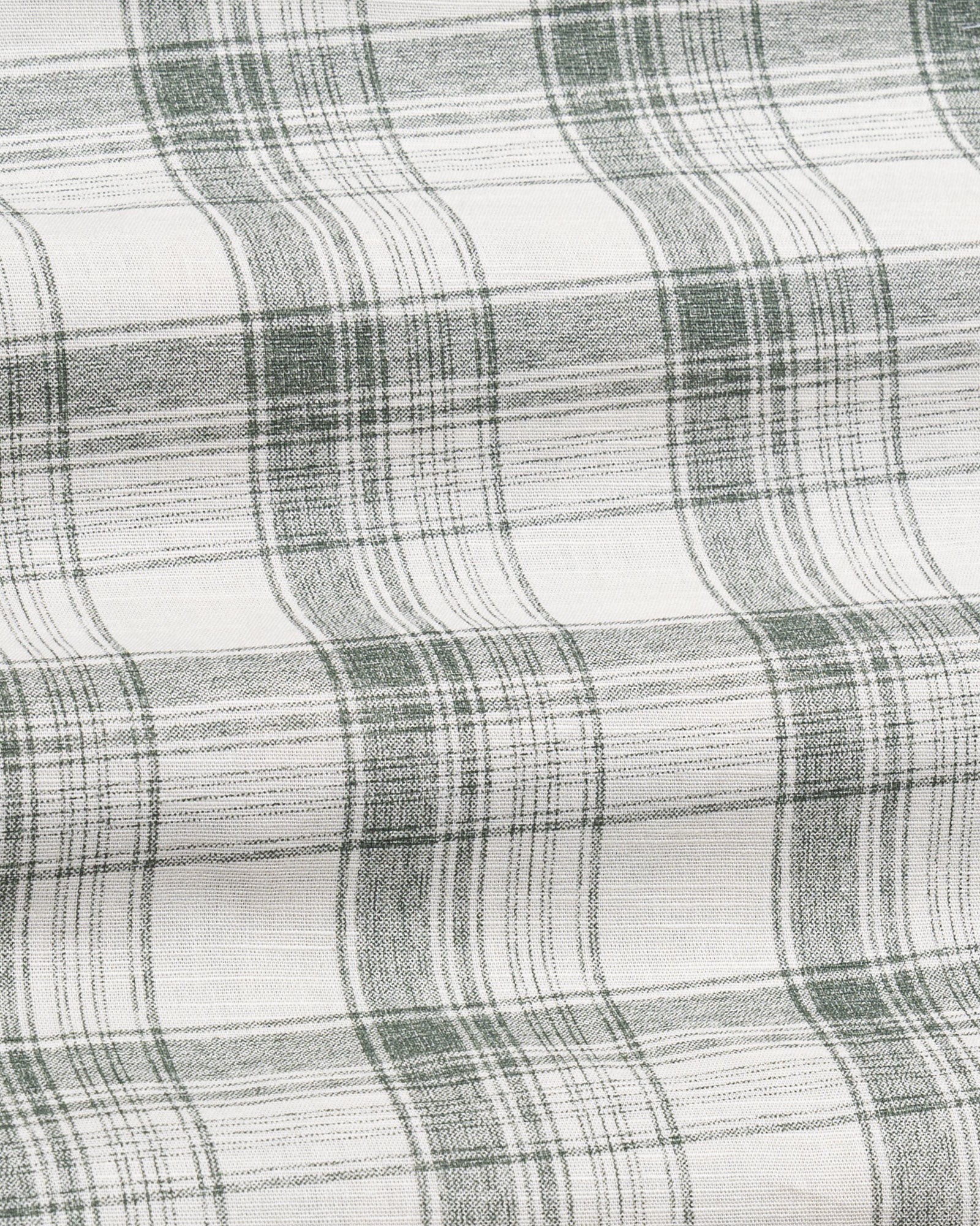 Kaish Green Check Button Down Linen Shirt - John Ellies