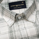 Kaish Green Check Button Down Linen Shirt - John Ellies