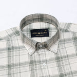 Kaish Green Check Button Down Linen Shirt - John Ellies