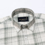 Kaish Green Check Button Down Linen Shirt - John Ellies