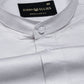 Arden Silver Plain Mandarin Giza Cotton Shirt - John Ellies