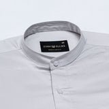 Arden Silver Plain Mandarin Giza Cotton Shirt - John Ellies