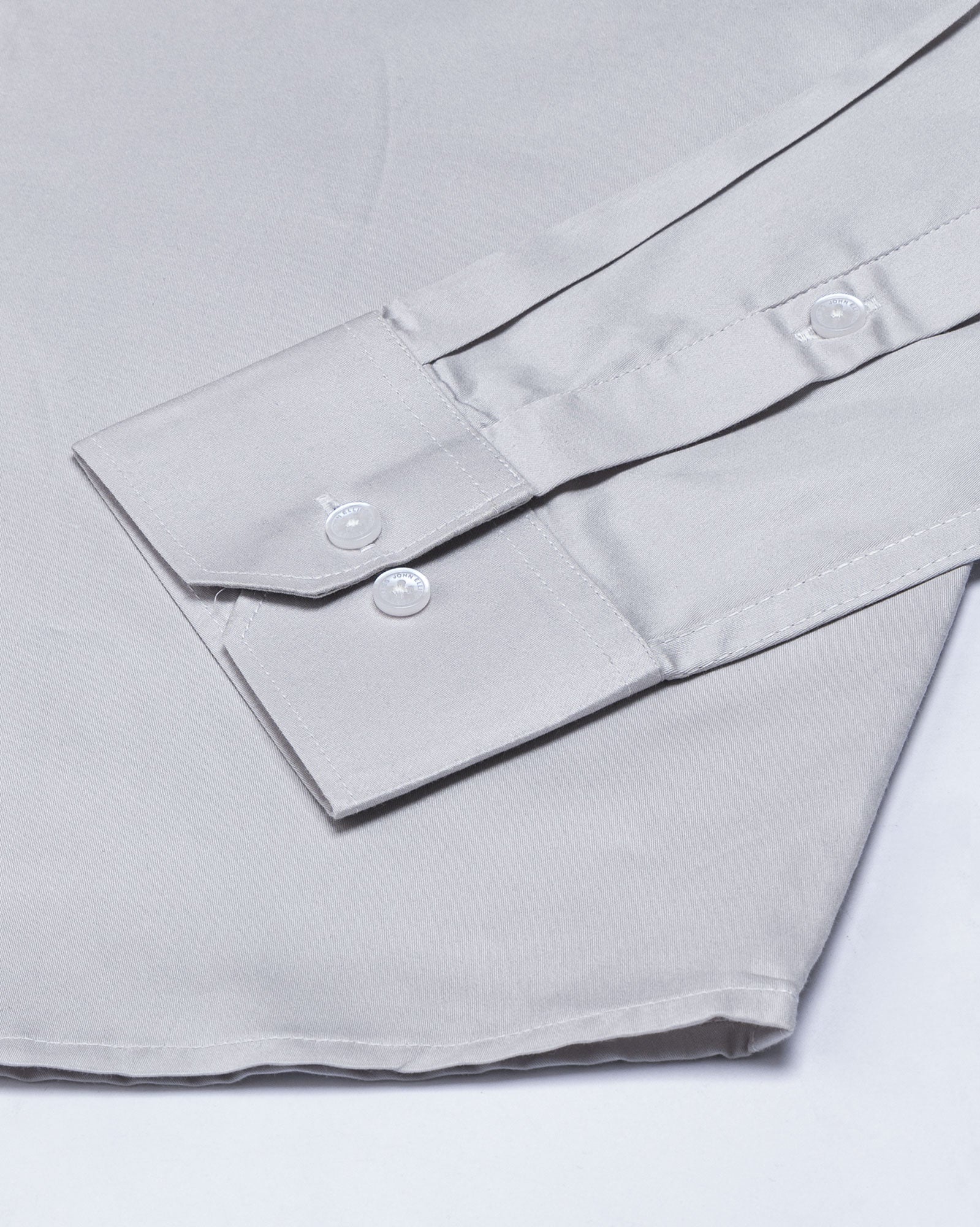 Arden Silver Plain Mandarin Giza Cotton Shirt - John Ellies