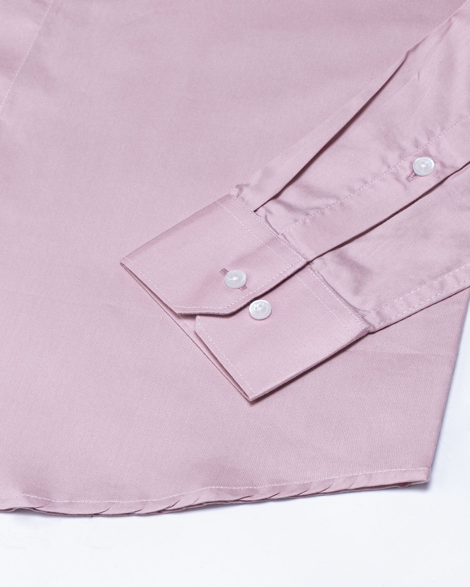 Arden Pink Plain Mandarin Giza Cotton Shirt - John Ellies