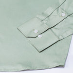 Arden Olive Plain Mandarin Giza Cotton Shirt - John Ellies