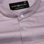 Arden Rose Ash Plain Mandarin Giza Cotton Shirt - John Ellies