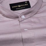 Arden Rose Ash Plain Mandarin Giza Cotton Shirt - John Ellies
