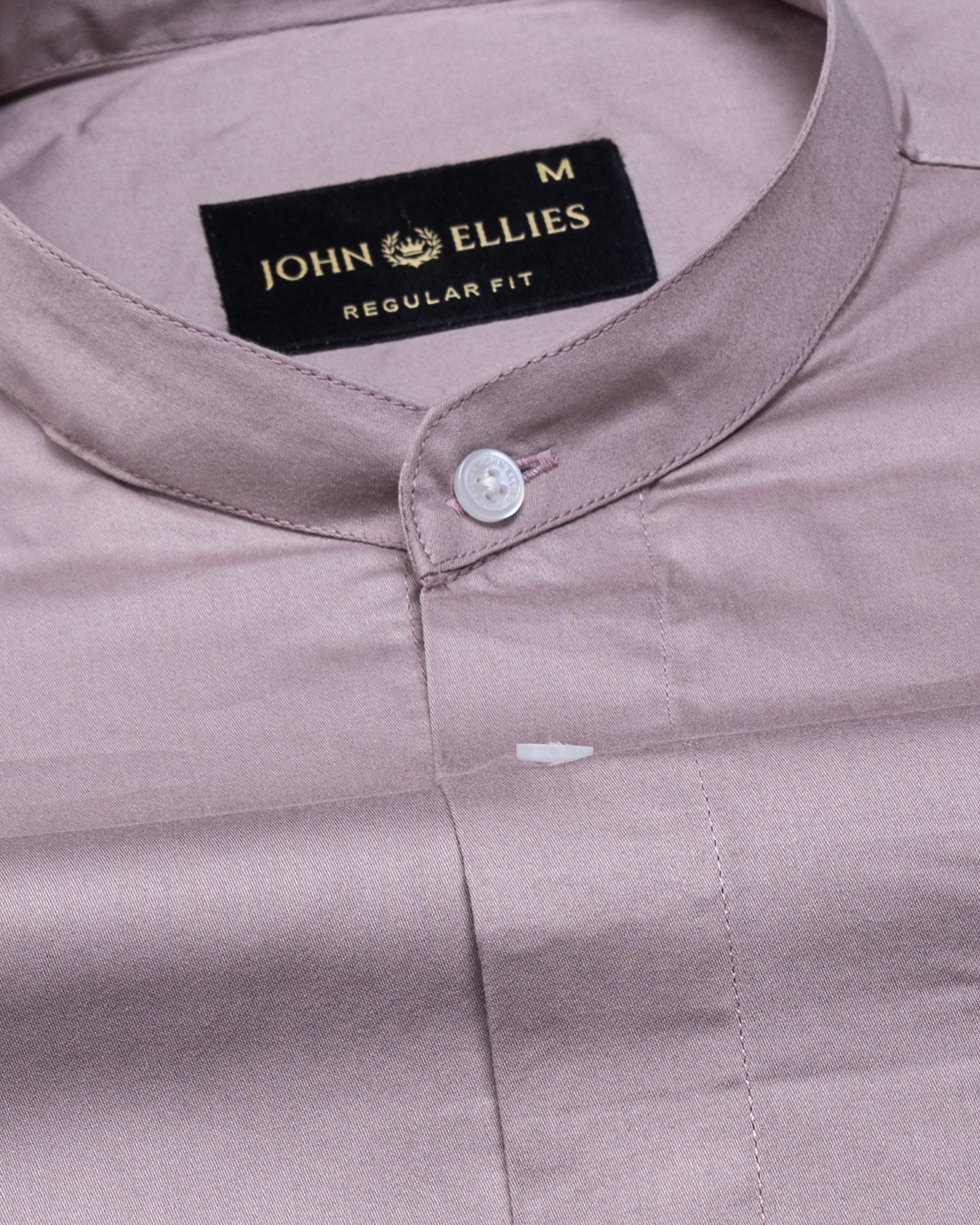 Arden Rose Ash Plain Mandarin Giza Cotton Shirt - John Ellies
