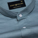 Arden Dusty Teal Plain Mandarin Giza Cotton Shirt - John Ellies