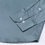 Arden Dusty Teal Plain Mandarin Giza Cotton Shirt - John Ellies