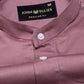 Arden Maroon Plain Mandarin Giza Cotton Shirt - John Ellies