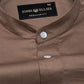 Arden Coffee Plain Mandarin Giza Cotton Shirt - John Ellies