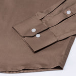 Arden Coffee Plain Mandarin Giza Cotton Shirt - John Ellies