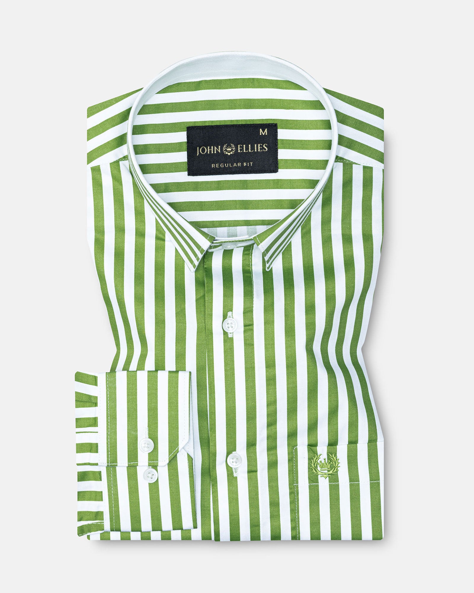 Sidex Green Stripes Premium Cotton Shirt - John Ellies