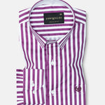 Sidex Magenta Stripes Premium Cotton Shirt - John Ellies