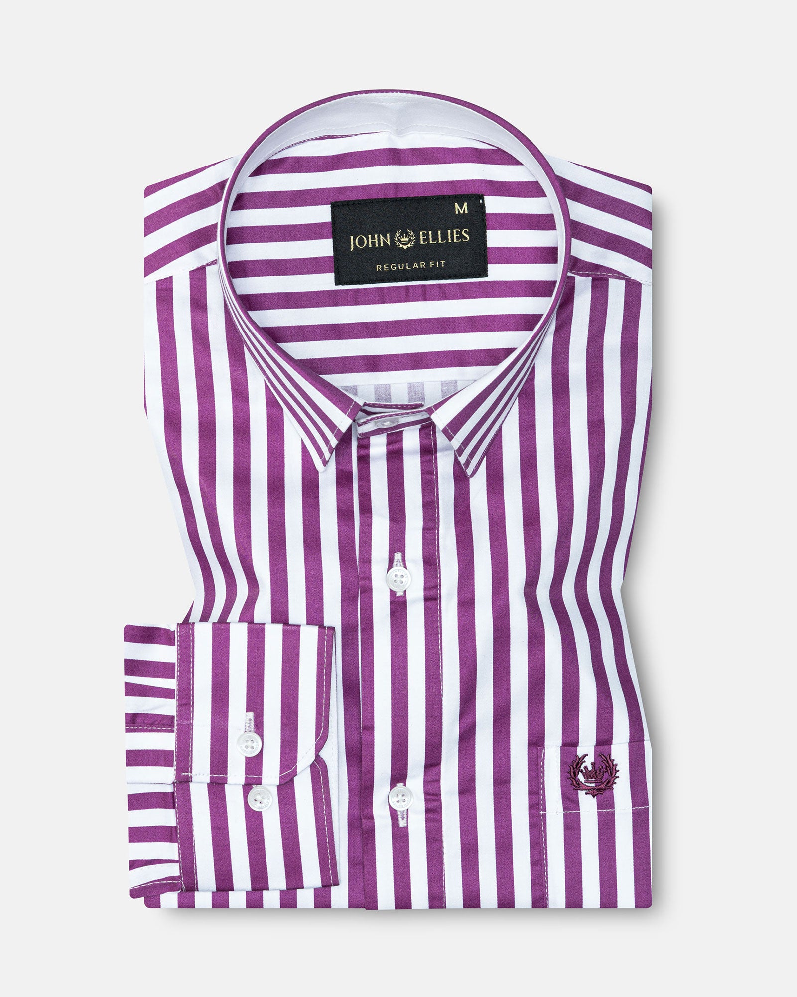Sidex Magenta Stripes Premium Cotton Shirt - John Ellies