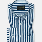 Sidex Teal Stripes Premium Cotton Shirt - John Ellies
