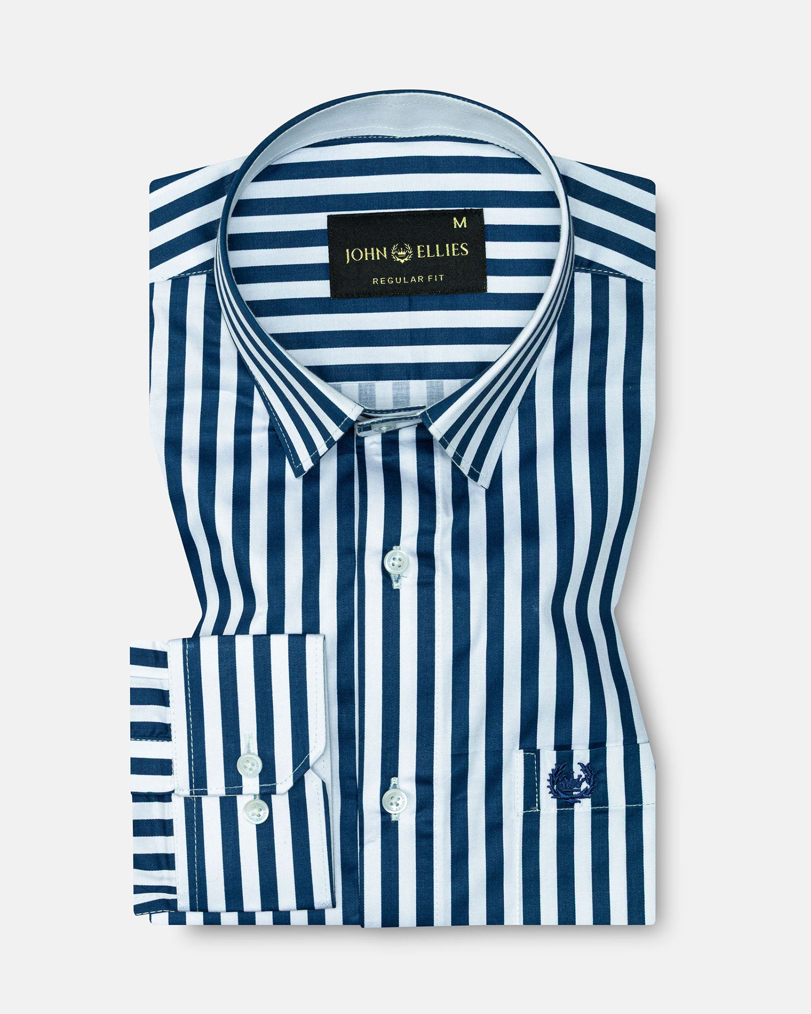 Sidex Teal Stripes Premium Cotton Shirt - John Ellies