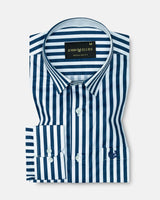Sidex Teal Stripes Premium Cotton Shirt