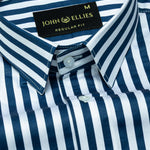 Sidex Teal Stripes Premium Cotton Shirt - John Ellies