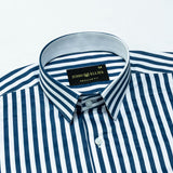 Sidex Teal Stripes Premium Cotton Shirt - John Ellies
