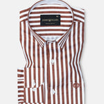 Sidex Brown Stripes Premium Cotton Shirt - John Ellies