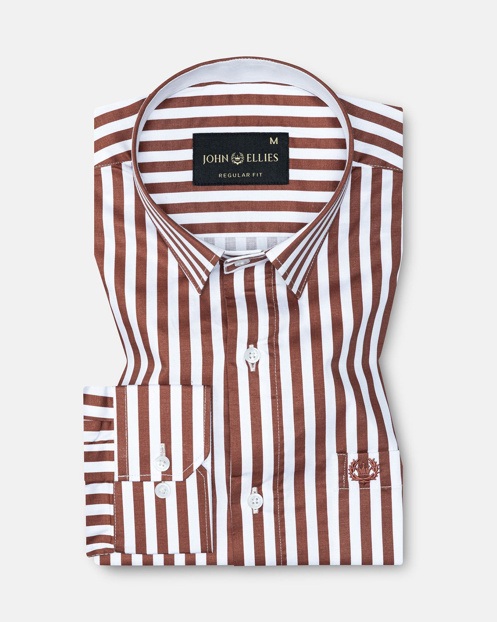 Sidex Brown Stripes Premium Cotton Shirt - John Ellies