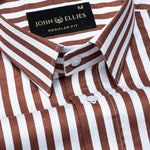 Sidex Brown Stripes Premium Cotton Shirt - John Ellies