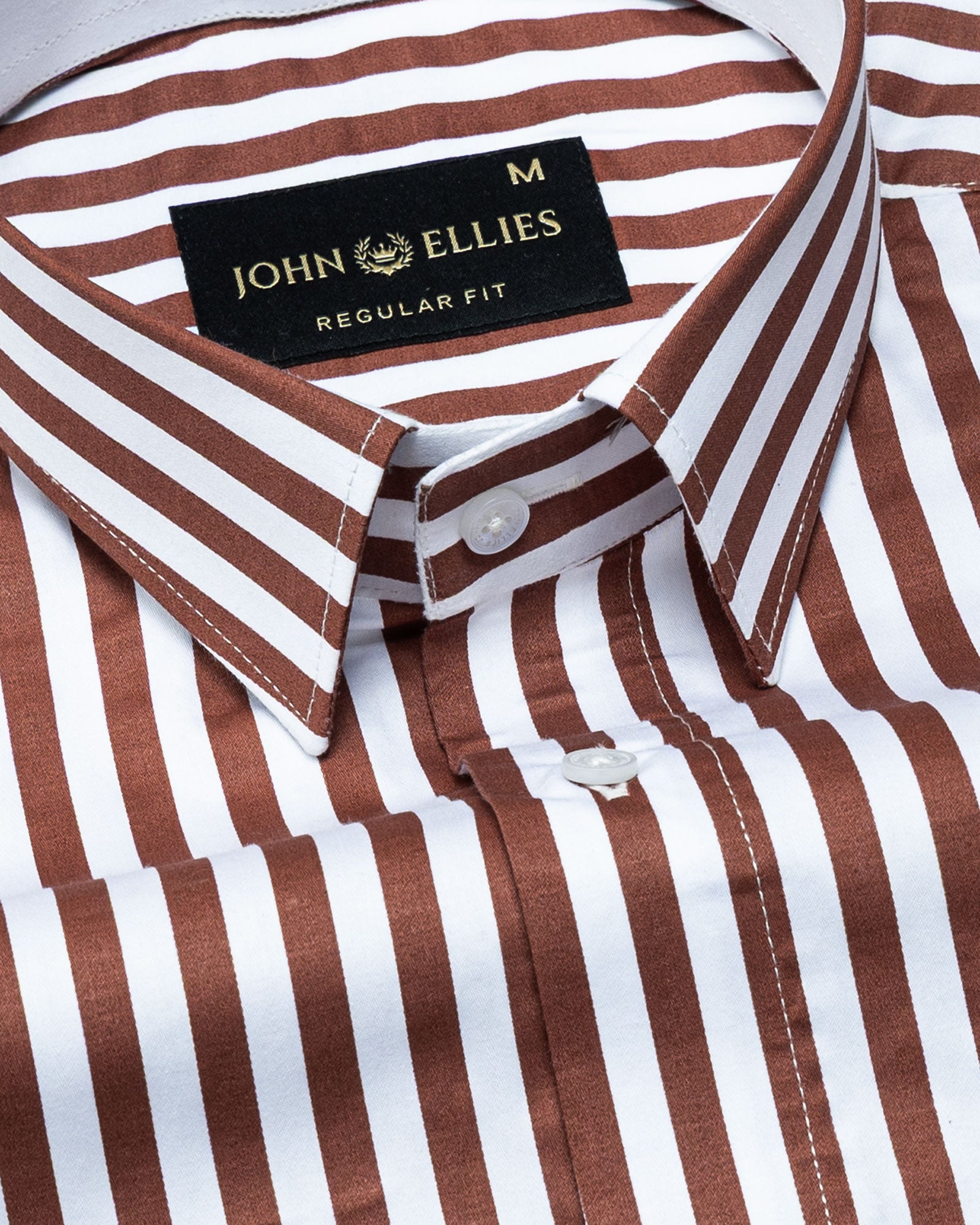 Sidex Brown Stripes Premium Cotton Shirt - John Ellies