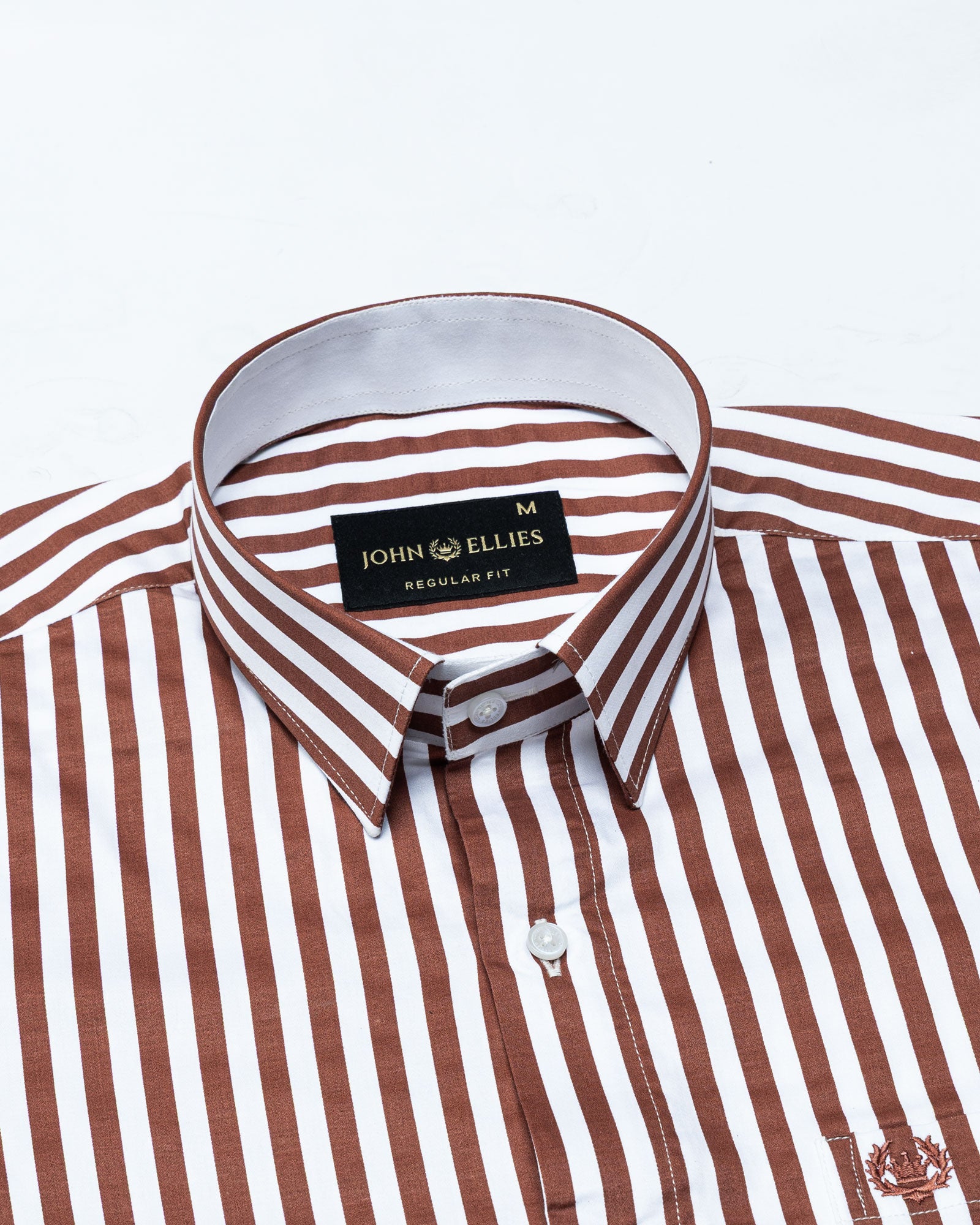 Sidex Brown Stripes Premium Cotton Shirt - John Ellies