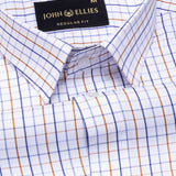 Fester White Check Cotton Shirt - John Ellies