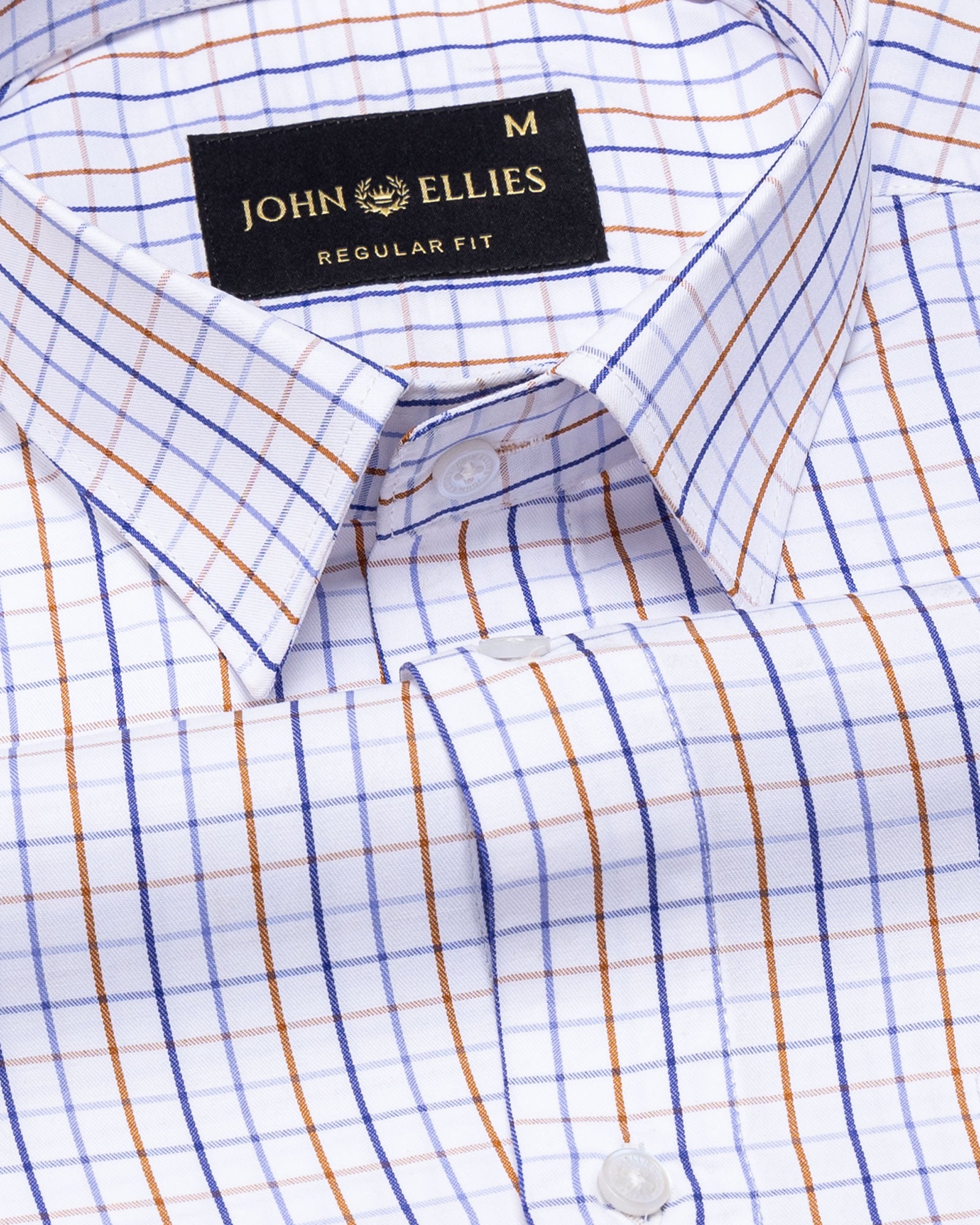 Fester White Check Cotton Shirt - John Ellies