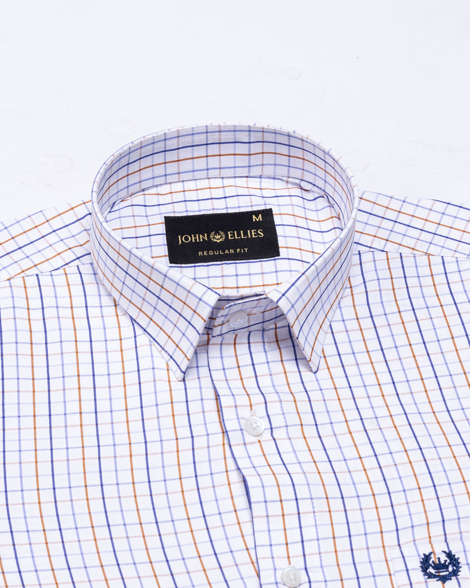 Fester White Check Cotton Shirt - John Ellies