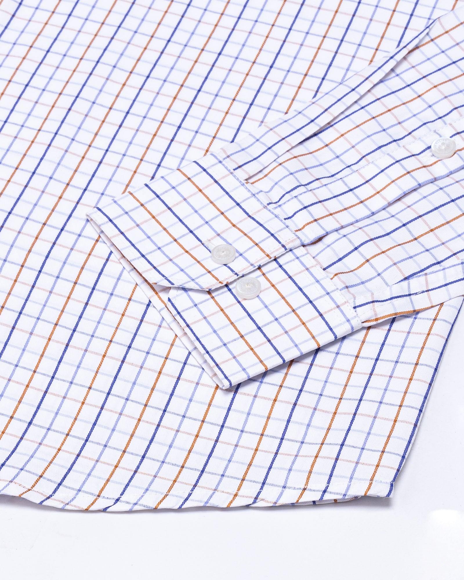 Fester White Check Cotton Shirt - John Ellies