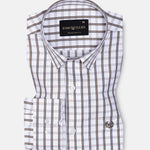 Fester Warm Brown Check Cotton Shirt - John Ellies