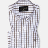 Fester Warm Brown Check Cotton Shirt - John Ellies