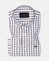 Fester Warm Brown Check Cotton Shirt