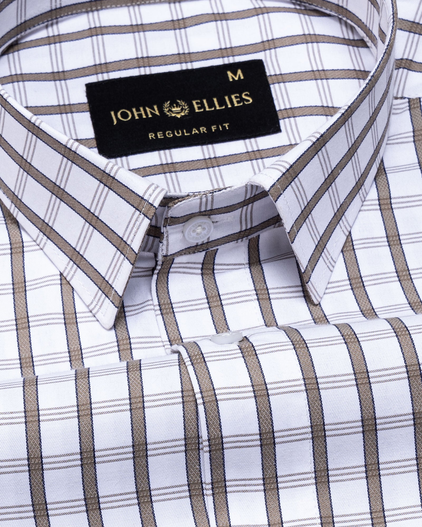 Fester Warm Brown Check Cotton Shirt - John Ellies