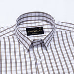 Fester Warm Brown Check Cotton Shirt - John Ellies
